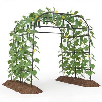 CostwayArche pour Plantes Grimpantes en Métal Revêtu PE pour Vignes Légumes Fleurs Treillis Concombres en Forme de U 181 x 190-245 x 230cm Noir - Publicité CostwayArche pour Plantes Grimpantes en Métal Revêtu PE pour Vignes Légumes Fleurs Treillis Concombres en Forme de U 181 x 190-245 x 230cm Noir - Publicité