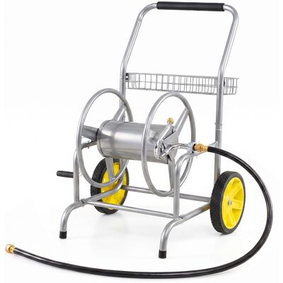 CostwayDévidoir à Tuyau d Arrosage Mobile sur Chariot Jardin Cour Enrouleur de Tuyau sur Roues Ø 25cm Capacité 90m 15mm avec Manivelle Argent - Publicité CostwayDévidoir à Tuyau d Arrosage Mobile sur Chariot Jardin Cour Enrouleur de Tuyau sur Roues Ø 25cm Capacité 90m 15mm avec Manivelle Argent - Publicité