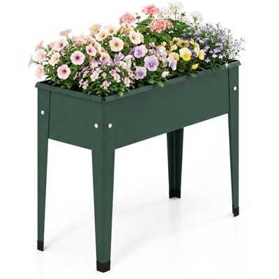 CostwayJardinière Surélevée en Métal Bac à Fleurs sur Pied avec Trou de Drainage pour Légumes Fruits Herbes 60 x 27 x 45 cm Vert - Publicité CostwayJardinière Surélevée en Métal Bac à Fleurs sur Pied avec Trou de Drainage pour Légumes Fruits Herbes 60 x 27 x 45 cm Vert - Publicité