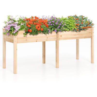 CostwayBac de Jardin Surélevé pour Extérieur avec Pieds Bac à Plantes en Bois avec Panneau Diviseur Trous de Drainage Conteneur Naturel - Publicité CostwayBac de Jardin Surélevé pour Extérieur avec Pieds Bac à Plantes en Bois avec Panneau Diviseur Trous de Drainage Conteneur Naturel - Publicité