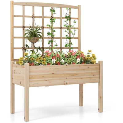 Costway Bac de jardin avec treillis - 119x60x160cm - Publicité Costway Bac de jardin avec treillis - 119x60x160cm - Publicité