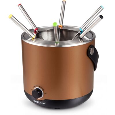 CostwayAppareil à Fondue Électrique 2L en Acier Inoxydable pour 6 Personnes Service à Fondue 800W avec Thermostat Réglable & 6 Fourchettes - Publicité CostwayAppareil à Fondue Électrique 2L en Acier Inoxydable pour 6 Personnes Service à Fondue 800W avec Thermostat Réglable & 6 Fourchettes - Publicité
