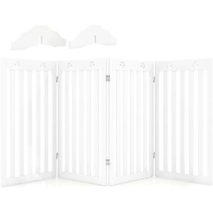 Barrière pour chien Costway - 4 panneaux blancs - Sécurité pour animaux - Publicité Barrière pour chien Costway - 4 panneaux blancs - Sécurité pour animaux - Publicité