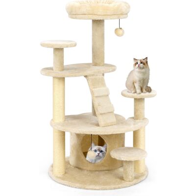 CostwayArbre à Chat Multi-Niveaux avec Condo Perchoir Rembourré Poteaux à Gratter Boule en Peluche Suspendue Plates-formes de Saut Beige - Publicité CostwayArbre à Chat Multi-Niveaux avec Condo Perchoir Rembourré Poteaux à Gratter Boule en Peluche Suspendue Plates-formes de Saut Beige - Publicité
