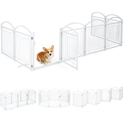 CostwayBarrière pour Chien Autoportante en Métal 480 x 81 cm Clôture de Sécurité pour Animaux de Compagnie avec Porte 8 Panneaux de Barrière Blanc - Publicité CostwayBarrière pour Chien Autoportante en Métal 480 x 81 cm Clôture de Sécurité pour Animaux de Compagnie avec Porte 8 Panneaux de Barrière Blanc - Publicité