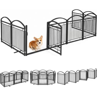 CostwayBarrière pour Chien Autoportante en Métal 480 x 81 cm Clôture de Sécurité pour Animaux de Compagnie avec Porte 8 Panneaux de Barrière Noir - Publicité CostwayBarrière pour Chien Autoportante en Métal 480 x 81 cm Clôture de Sécurité pour Animaux de Compagnie avec Porte 8 Panneaux de Barrière Noir - Publicité