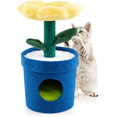 CostwayArbre à Chat Mignon pour Chats d'Intérieur Tour pour Chatons avec Perchoir Rembourré en Forme de Fleur Condo en Forme de Pot Jaune - Publicité CostwayArbre à Chat Mignon pour Chats d'Intérieur Tour pour Chatons avec Perchoir Rembourré en Forme de Fleur Condo en Forme de Pot Jaune - Publicité