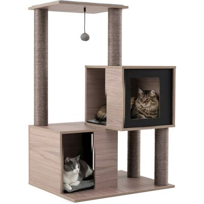 CostwayArbre à Chat pour Chats d'Intérieur Tour à Chat en Bois Multi-niveaux avec Poteaux à Gratter en Sisal Condos Perchoir Jouet Suspendu Gris - Publicité CostwayArbre à Chat pour Chats d'Intérieur Tour à Chat en Bois Multi-niveaux avec Poteaux à Gratter en Sisal Condos Perchoir Jouet Suspendu Gris - Publicité