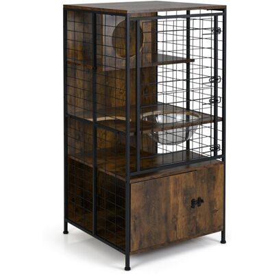 CostwayArmoire en Bois pour Chat Arbre à Chat Multi-niveaux avec Cadre Métallique Bol Trous d'Accès Armoire de Rangement Porte en Maille - Publicité CostwayArmoire en Bois pour Chat Arbre à Chat Multi-niveaux avec Cadre Métallique Bol Trous d'Accès Armoire de Rangement Porte en Maille - Publicité