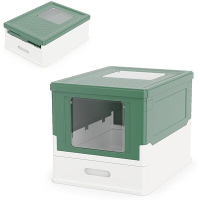 CostwayBac à Litière Pliable pour Chat avec Couvercle Toilettes Fermées avec Entrée Avant & Sortie par le Dessus Tiroir pour Jusqu à 10kg Vert - Publicité CostwayBac à Litière Pliable pour Chat avec Couvercle Toilettes Fermées avec Entrée Avant & Sortie par le Dessus Tiroir pour Jusqu à 10kg Vert - Publicité