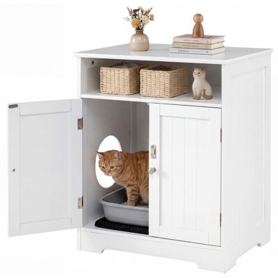 CostwayBac à Litière en Bois Meuble de Rangement pour Litière avec Tapis Compartiment et Porte Verrouillable Maison Décorative Blanc - Publicité CostwayBac à Litière en Bois Meuble de Rangement pour Litière avec Tapis Compartiment et Porte Verrouillable Maison Décorative Blanc - Publicité