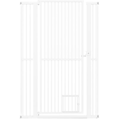 Costway150 cm Barrière pour Animaux en Métal Robuste avec Ouverture Large de 77-104cm 2 Kits d'Extension sans Perçage Espace de 3,5cm Blanc - Publicité Costway150 cm Barrière pour Animaux en Métal Robuste avec Ouverture Large de 77-104cm 2 Kits d'Extension sans Perçage Espace de 3,5cm Blanc - Publicité
