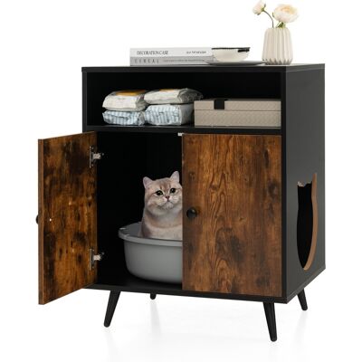 CostwayMaison de Toilette pour Chat à Double Portes 60x45x75 CM Meuble/Bac à Litière 2 Niveaux avec Dispositif Anti-basculement - Publicité CostwayMaison de Toilette pour Chat à Double Portes 60x45x75 CM Meuble/Bac à Litière 2 Niveaux avec Dispositif Anti-basculement - Publicité