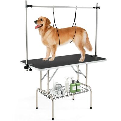 CostwayTable de Toilettage pour Chiens Station de Bain à Domicile Pliable avec Bras Réglables en Hauteur Laisses Pinces Plateau en Maille Noir - Publicité CostwayTable de Toilettage pour Chiens Station de Bain à Domicile Pliable avec Bras Réglables en Hauteur Laisses Pinces Plateau en Maille Noir - Publicité