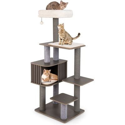 CostwayArbre à Chat Multi-niveaux pour Chat d'Intérieur Tour à Chat de 151cm de Haut avec Perchoir Coussiné Tapis Amovibles Griffoirs Gris - Publicité CostwayArbre à Chat Multi-niveaux pour Chat d'Intérieur Tour à Chat de 151cm de Haut avec Perchoir Coussiné Tapis Amovibles Griffoirs Gris - Publicité