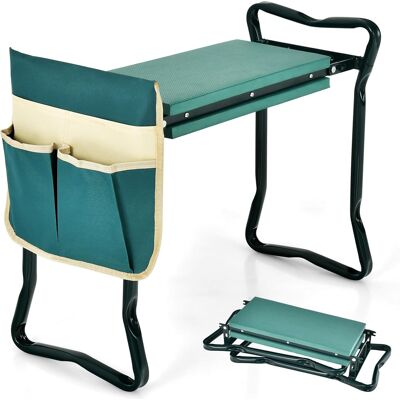 CostwayTabouret de Jardinage Pliable Agenouilloir de Jardin avec Sacs à Outils Coussinet Epais en Eve Charge 150kg 58x27,5x49cm Vert - Publicité CostwayTabouret de Jardinage Pliable Agenouilloir de Jardin avec Sacs à Outils Coussinet Epais en Eve Charge 150kg 58x27,5x49cm Vert - Publicité