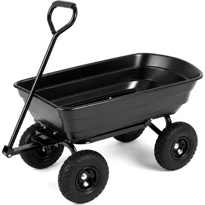 CostwayChariot de Jardin avec Benne Basculante 75 L Chariot de Transport avec Poignée Réglable 4 Grandes Roues Tout-Terrain Charge 300 kg Noir - Publicité CostwayChariot de Jardin avec Benne Basculante 75 L Chariot de Transport avec Poignée Réglable 4 Grandes Roues Tout-Terrain Charge 300 kg Noir - Publicité