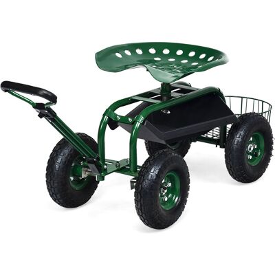 CostwayChariot de Jardin avec Poignée Extensible Panier de Rangement et 2 Plateaux à Outils Scooter à 4 Roues 96,5 x 48,5 x 45,5-54,5 cm Vert - Publicité CostwayChariot de Jardin avec Poignée Extensible Panier de Rangement et 2 Plateaux à Outils Scooter à 4 Roues 96,5 x 48,5 x 45,5-54,5 cm Vert - Publicité