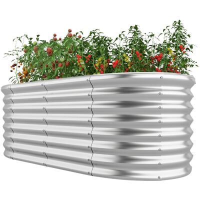 CostwayLit de Jardin Surélevé de 60 cm à Fond Ouvert Jardinière Surélevée Ovale en Métal avec Bords Arrondis Sécurisés 165x80x60cm Argent - Publicité CostwayLit de Jardin Surélevé de 60 cm à Fond Ouvert Jardinière Surélevée Ovale en Métal avec Bords Arrondis Sécurisés 165x80x60cm Argent - Publicité