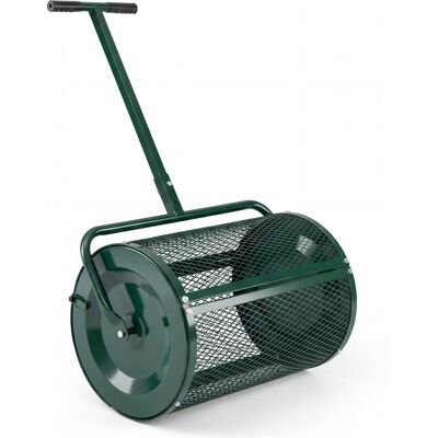 Costway77L Épandeur de Compost Rouleau Épandeur de Tourbe de 61CM avec Poignée en T Réglable en Hauteur 108-113 cm Vert - Publicité Costway77L Épandeur de Compost Rouleau Épandeur de Tourbe de 61CM avec Poignée en T Réglable en Hauteur 108-113 cm Vert - Publicité