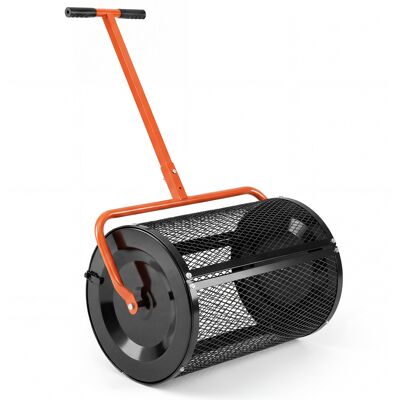 Costway77L Épandeur de Compost Rouleau Épandeur de Tourbe de 61CM avec Poignée en T Réglable en Hauteur 108-113 cm Orange - Publicité Costway77L Épandeur de Compost Rouleau Épandeur de Tourbe de 61CM avec Poignée en T Réglable en Hauteur 108-113 cm Orange - Publicité