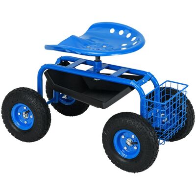 CostwaySiège de Jardin Roulant avec Hauteur Réglable Chariot Jardinage avec Siège Pivotant à 360° Plateau Coussin Charge 150KG Bleu - Publicité CostwaySiège de Jardin Roulant avec Hauteur Réglable Chariot Jardinage avec Siège Pivotant à 360° Plateau Coussin Charge 150KG Bleu - Publicité