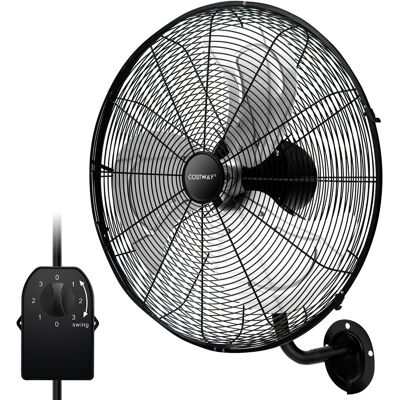 CostwayVentilateur Mural Industriel 51 cm 120W 3 Vitesses Ventilateur Pales en Aluminium Tête d'Inclinaison Réglable à 30° Oscillation à 85° Noir - Publicité CostwayVentilateur Mural Industriel 51 cm 120W 3 Vitesses Ventilateur Pales en Aluminium Tête d'Inclinaison Réglable à 30° Oscillation à 85° Noir - Publicité