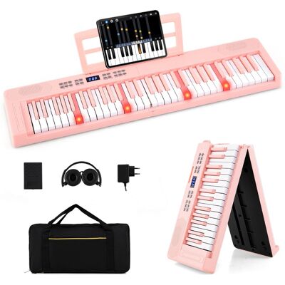 CostwayPiano Enfants Pliable à 61 Touches Clavier Électronique Pleine Taille avec Fonction Midi & Split Casque & Pédale de Sustain Piano Rose - Publicité CostwayPiano Enfants Pliable à 61 Touches Clavier Électronique Pleine Taille avec Fonction Midi & Split Casque & Pédale de Sustain Piano Rose - Publicité