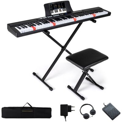 CostwayClavier de Piano Électronique 88 Touches Piano Numérique avec Support et Tabouret Réglables Clavier Sensible Pleine Taille Touches Noir - Publicité CostwayClavier de Piano Électronique 88 Touches Piano Numérique avec Support et Tabouret Réglables Clavier Sensible Pleine Taille Touches Noir - Publicité