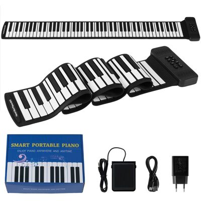 CostwayPiano Enroulable 88 Touches Rechargeable à Rouleau avec 128 Rythmes 128 Sons & 14 Démo avec Pédale de Sustain Connexion Sans Fil Noir - Publicité CostwayPiano Enroulable 88 Touches Rechargeable à Rouleau avec 128 Rythmes 128 Sons & 14 Démo avec Pédale de Sustain Connexion Sans Fil Noir - Publicité