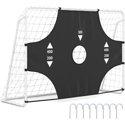 CostwayBut de Football 2 en 1 de 215 x 152 cm Cage de Foot avec Toile Cible Amovible 5 Zones de Cible/Filet Piquets But Foot Portable - Publicité CostwayBut de Football 2 en 1 de 215 x 152 cm Cage de Foot avec Toile Cible Amovible 5 Zones de Cible/Filet Piquets But Foot Portable - Publicité