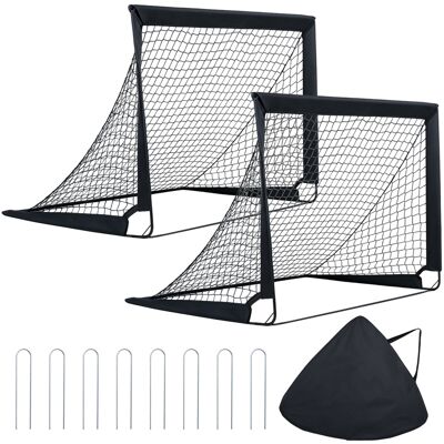 CostwayLot de 2 Cages de Foot Portable Pop-up But de Football Enfant avec Filets Manchons Oxford Cadre Fibre de Verre Sac de Transport 8 Piquets - Publicité CostwayLot de 2 Cages de Foot Portable Pop-up But de Football Enfant avec Filets Manchons Oxford Cadre Fibre de Verre Sac de Transport 8 Piquets - Publicité