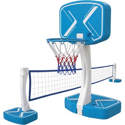 CostwayPanier de Basket et Filet de Volley 2 en 1 pour Piscine Jeu Piscine avec Base Remplissable 2 Ballons de Basket Ballon Pompe - Publicité CostwayPanier de Basket et Filet de Volley 2 en 1 pour Piscine Jeu Piscine avec Base Remplissable 2 Ballons de Basket Ballon Pompe - Publicité
