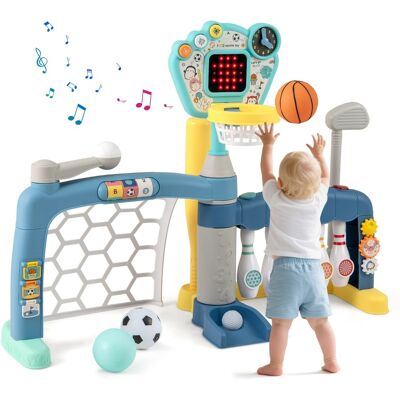CostwayJouet Sportif 5 en 1 pour Tout-Petits Centre d'Activités pour Enfants avec Panier de Basket But de Football Golf Bowling Baseball Multicolore - Publicité CostwayJouet Sportif 5 en 1 pour Tout-Petits Centre d'Activités pour Enfants avec Panier de Basket But de Football Golf Bowling Baseball Multicolore - Publicité
