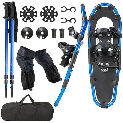 CostwayEnsemble de Raquettes Polyvalentes 63CM Raquettes Ergonomiques avec Système de Fixation Cadre en Aluminium Bâtons de Randonnée Bleu - Publicité CostwayEnsemble de Raquettes Polyvalentes 63CM Raquettes Ergonomiques avec Système de Fixation Cadre en Aluminium Bâtons de Randonnée Bleu - Publicité