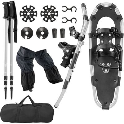 CostwayEnsemble de Raquettes Polyvalentes 78 CM Raquettes Ergonomiques avec Système de Fixation Cadre en Aluminium Bâtons de Randonnée Argent - Publicité CostwayEnsemble de Raquettes Polyvalentes 78 CM Raquettes Ergonomiques avec Système de Fixation Cadre en Aluminium Bâtons de Randonnée Argent - Publicité