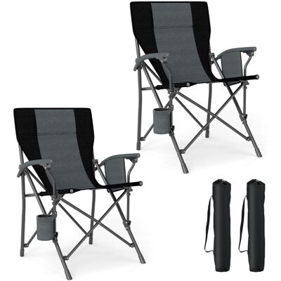 CostwayLot de 2 Chaises de Camping Portable Chaise d'Extérieur Pliable en Tissu Oxford avec Porte-gobelet et Poche Latérale Charge Max 160 kg Noir - Publicité CostwayLot de 2 Chaises de Camping Portable Chaise d'Extérieur Pliable en Tissu Oxford avec Porte-gobelet et Poche Latérale Charge Max 160 kg Noir - Publicité