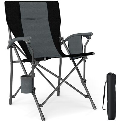 CostwayChaise de Camping Portable Chaise d'Extérieur Pliable en Tissu Oxford avec Porte-gobelet et Poche Latérale Chaises en Métal Charge Max 160kg Noir - Publicité CostwayChaise de Camping Portable Chaise d'Extérieur Pliable en Tissu Oxford avec Porte-gobelet et Poche Latérale Chaises en Métal Charge Max 160kg Noir - Publicité