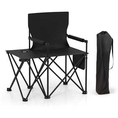 CostwayLot de 2 Chaises de Camping avec Table Chaise de Pique-nique Pliable avec 2 Poches de Rangement Porte-gobelet Accoudoirs Rembourrés Noir - Publicité CostwayLot de 2 Chaises de Camping avec Table Chaise de Pique-nique Pliable avec 2 Poches de Rangement Porte-gobelet Accoudoirs Rembourrés Noir - Publicité