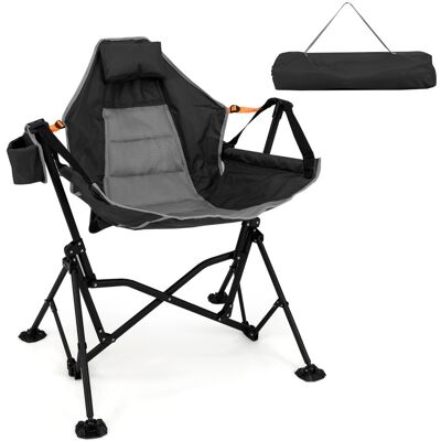 CostwayChaise Hamac de Camping Surdimensionnée Chaise Balançoire Pliable avec Porte-Gobelet Siège Large Rembourré 150KG Noir - Publicité CostwayChaise Hamac de Camping Surdimensionnée Chaise Balançoire Pliable avec Porte-Gobelet Siège Large Rembourré 150KG Noir - Publicité