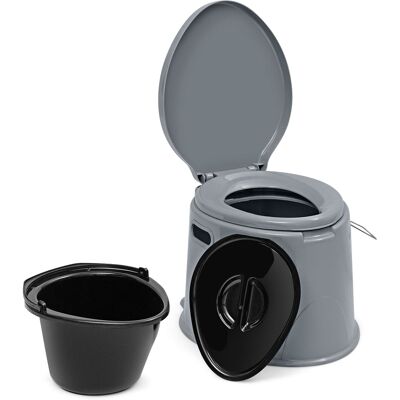 CostwayToilette Portable pour Camping et Extérieur avec Seau Intérieur 5L Poignées Capacité 200kg en PP 41x49x34cm Gris - Publicité CostwayToilette Portable pour Camping et Extérieur avec Seau Intérieur 5L Poignées Capacité 200kg en PP 41x49x34cm Gris - Publicité