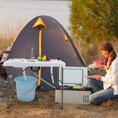 CostwayTable de Pêche avec 2 Éviers Robinet Rotatif 360° Table Pliante Portable pour Nettoyage de Poisson en Acier&HDPE Ultra-Léger Charge 150KG - Publicité CostwayTable de Pêche avec 2 Éviers Robinet Rotatif 360° Table Pliante Portable pour Nettoyage de Poisson en Acier&HDPE Ultra-Léger Charge 150KG - Publicité