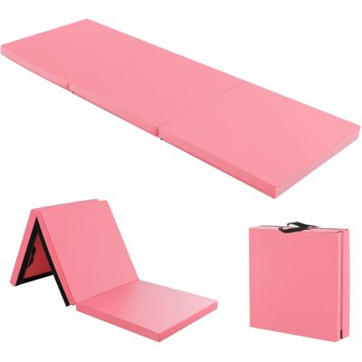 CostwayTapis de Gymnastique Pliable en 3 Parties Antidérapant avec 2 Poignées Tapis de Chute de Yoga Rose - Publicité CostwayTapis de Gymnastique Pliable en 3 Parties Antidérapant avec 2 Poignées Tapis de Chute de Yoga Rose - Publicité
