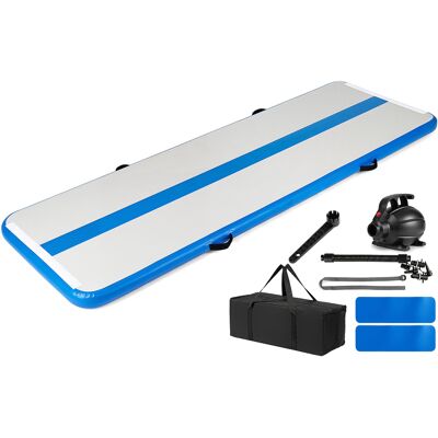 CostwayTapis de Gymnastique Gonflable Airtrack en PVC Tapis de Tumbling Portable avec Pompe Électrique Clé Multifonction Sac de Transport Bleu - Publicité CostwayTapis de Gymnastique Gonflable Airtrack en PVC Tapis de Tumbling Portable avec Pompe Électrique Clé Multifonction Sac de Transport Bleu - Publicité