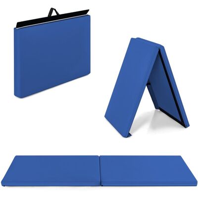CostwayTapis de sol gymnastique portable tapis de yoga natte de gym matelas fitness pliable pour Yoya Bleu - Publicité CostwayTapis de sol gymnastique portable tapis de yoga natte de gym matelas fitness pliable pour Yoya Bleu - Publicité