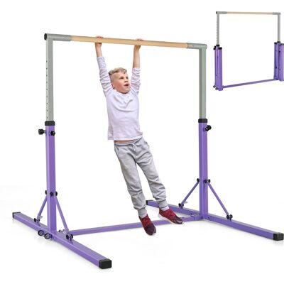 CostwayBarre de Gymnastique Pliable pour Enfants avec 13 Hauteurs Réglables (90-150cm) avec Structure Triangulaire Charge 100kg Violet - Publicité CostwayBarre de Gymnastique Pliable pour Enfants avec 13 Hauteurs Réglables (90-150cm) avec Structure Triangulaire Charge 100kg Violet - Publicité