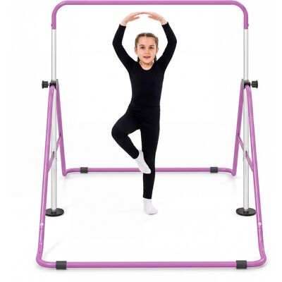 CostwayBarre de Gymnastique Extensible Horizontale pour Enfants Pliable avec Base Réglable 90-130 cm pour 3-14 Ans Charge 100 kg Violet - Publicité CostwayBarre de Gymnastique Extensible Horizontale pour Enfants Pliable avec Base Réglable 90-130 cm pour 3-14 Ans Charge 100 kg Violet - Publicité