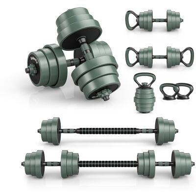 CostwayEnsemble d'Haltères à Poids Réglable Ensemble de Poids Libre de 19 kg avec Connecteur Équipement de Fitness Vert - Publicité CostwayEnsemble d'Haltères à Poids Réglable Ensemble de Poids Libre de 19 kg avec Connecteur Équipement de Fitness Vert - Publicité