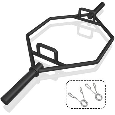 CostwayBarre de Piège Hexagonale Olympique d'Haltérophilie Charge 363KG Barre de Levage Pliable avec Poignées Texturées Manchons 25 CM Noir - Publicité CostwayBarre de Piège Hexagonale Olympique d'Haltérophilie Charge 363KG Barre de Levage Pliable avec Poignées Texturées Manchons 25 CM Noir - Publicité