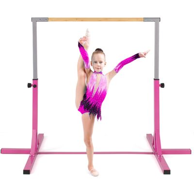 CostwayBarre de Gymnastique avec 12 Hauteurs Réglables (85-145cm) Barre d'Entraînement Extensible avec Structure Métallique Charge 65kg Rose - Publicité CostwayBarre de Gymnastique avec 12 Hauteurs Réglables (85-145cm) Barre d'Entraînement Extensible avec Structure Métallique Charge 65kg Rose - Publicité